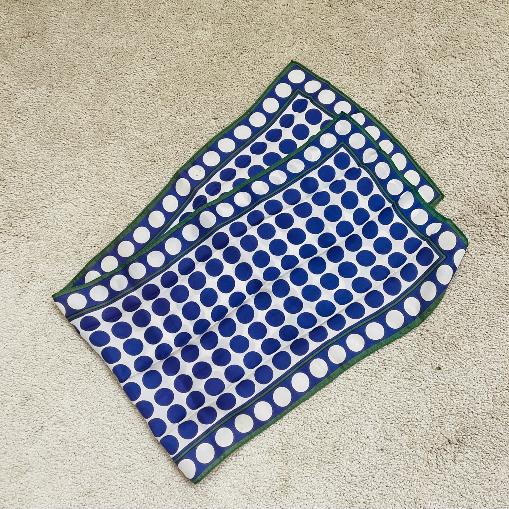 Vintage Polka Dot Print Scarf As Is